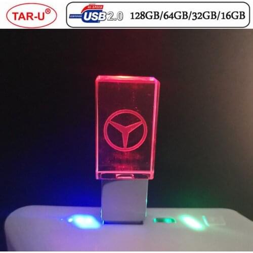 Free shipping: Creative Crystal 64GB USB flash drive high speed capacity 32GB USB drive 3D logo engraved