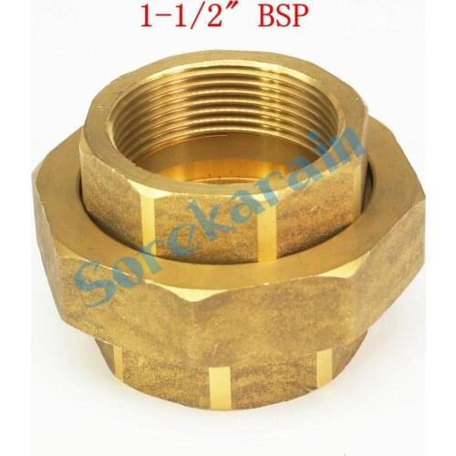 Brass pipe union Connector Coupling 1.1/2" BSP female Thread Plumbing fittings water Air fuel oil