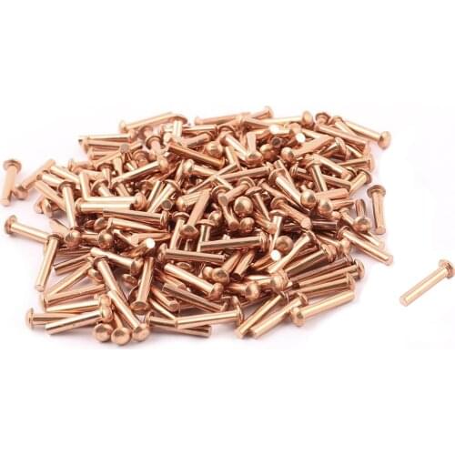 100 Pcs 5/64inch x 25/64inch Round Head Copper Solid Rivets Fasteners