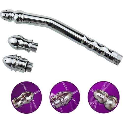 Metal Vaginal Douche Cleaning Shower Anal Plug Washing Mini Shower Enema Vaginal Ass Cleaner Massage Sex Product