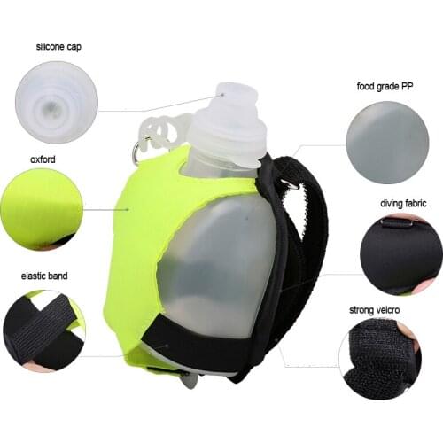 Mini Running Wrist Water Bottle Kettle Holder Wrist Storage Bag Hydration Pack Soft Flask For Marathon Riding Fitness Climbing