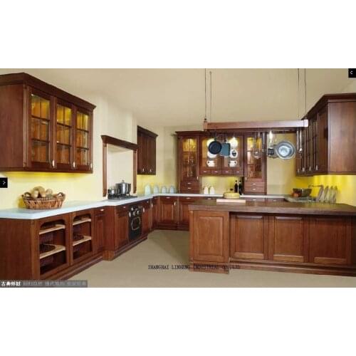 Modular diy wooden kitchen cabinet(LH-SW042)