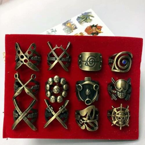 Cartoon Asuma ninja Kunai Akatsuki leaf village alloy fashion metal pendant ring fingerring