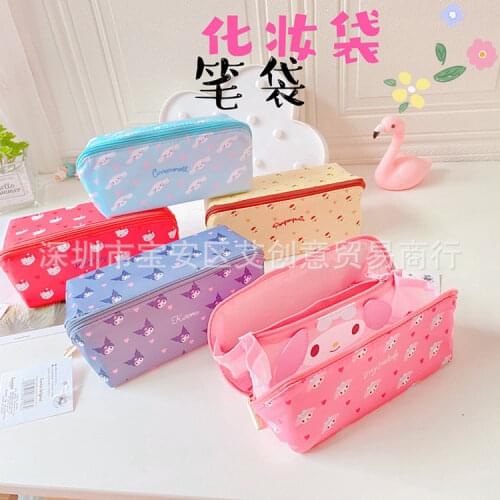 Cartoon Anime Pencil Case Cosmetic Bag Kuromi Large Capacity Storage Travel Storage Cosmetic Bag School Supplies