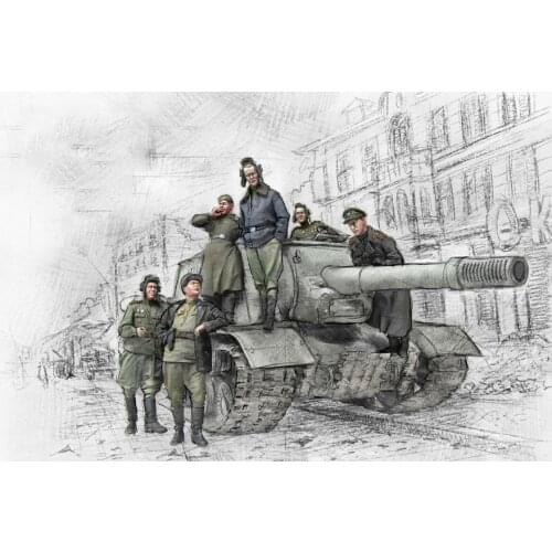 1/35 Scale Soviet soldiers (No tank) Unpainted Resin Figure Building Kit