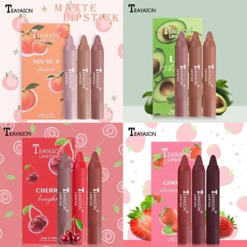 3PCS Matte Lipstick Set Velvet Sexy Lips Lipstick Pen Color Charm Lasting Non-fading Lipstick Makeup Maquiagem TSLM2