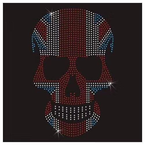 Big Skull iron on rhinestone transfer designs hot fix rhinestone applique stickers flatback hot fix rhinestone patches