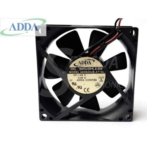 New Original FOR ADDA 80x25mm AD0824UB-A71GL DC 24V 0.26A 2Wire axial server inverter Cooling Fans