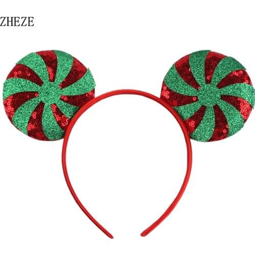 10PCS/Lot Glitter Sequin Mouse Ears Hairband For Women 2021 New Fashion Headband Girls DIY Chic Hair Accessories Wholesales