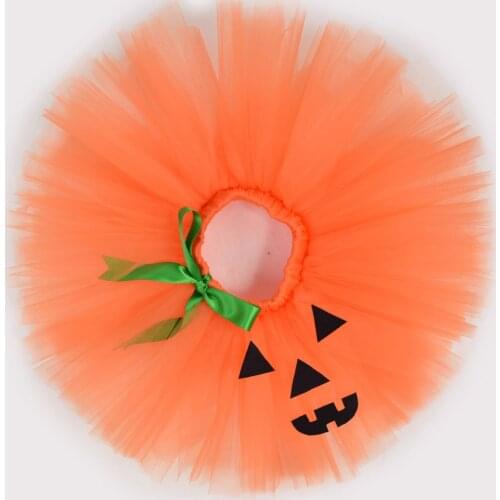 Orange Pumpkin Fluffy Tutu Skirt for Girls Baby Halloween Costume Unique Handmade Fancy TUTUS Pettiskirt Newborn-12Y