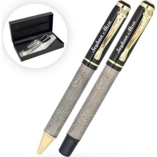 Personalized 2'li Boxed Luxury Ottoman Pencil Set (Model 1620)