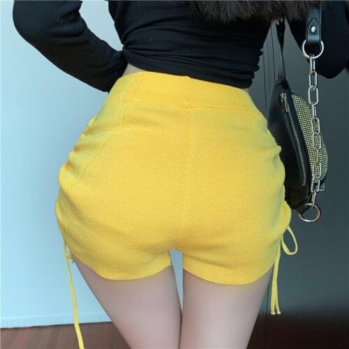 Casual Women Rib Knit Shorts Soft Comfy High Waist Solid Color Stretch Workout Short Skinny Fashion Women Short Ruched Leggings