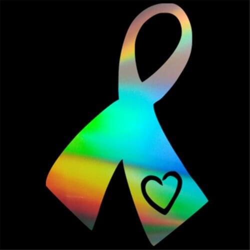 Breast Cancer Ribbon Wall Home Glass Window Door Car Sticker Laptop Auto Truck Vinyl Decal Sticker Decor Gift 6.0cmX9.0cm