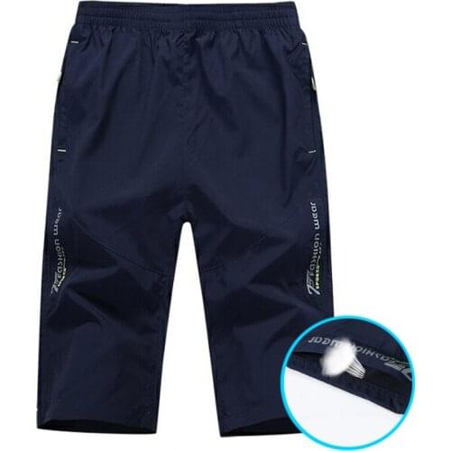 Quick Dry Calf-length Shorts Men Summer Mens Beach Short Clothing Black Men Boardshorts Homme Casual Brand Clothes Sports C295