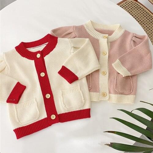Newborn Baby Girls Knitting Cardigan Spring Autumn Infant Baby Girl Knitting Jacket Coat Toddler Baby Girl Cardigan Sweater