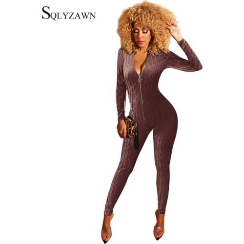 Plus Size Sexy Velvet Striped Jumpsuits Women Mesh Patchwork Skinny Bodysuit Fall Zipper Long Sleeve Rompers Party Night Outfits