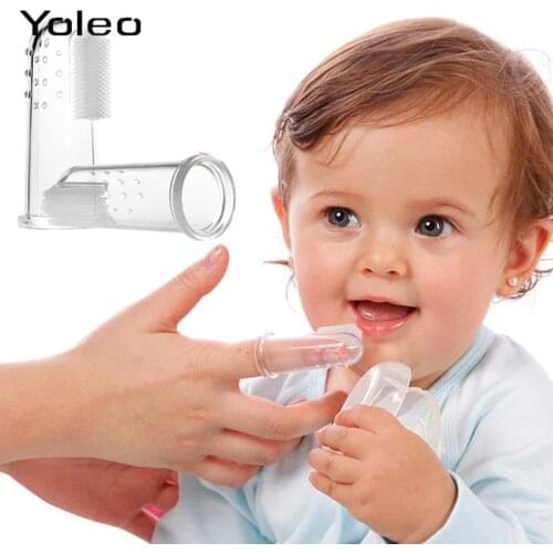 Dental Care Baby Toothbrush Silicone Finger Brush Tooth Clear Massage Soft Teether Training Tooth Brush for Infant Baby Teeth