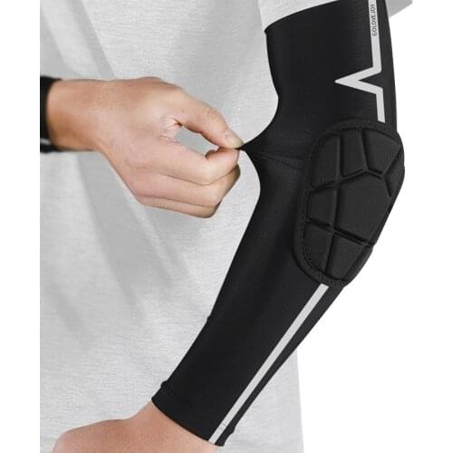 1 Pair Unisex Sun-Proof Arm Sleeve with Elbow Pad Breathable Reflective Arm Cover Sleeves Protection for Outdoor Sports