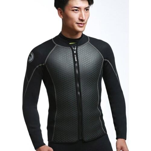 2017 Outdoor Warm Sun UV Protection Wetsuit Snorkeling Coat Men Black Long Sleeve Zipper Surfing Diving Tops S-XXL