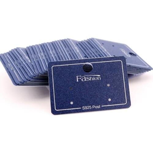 2020 New Fashion PVC Earrings Hanger Card Jewelry Packaging 4.6*3cm Blue Contracted Ear Clip/Drop Card Ornament Display S925