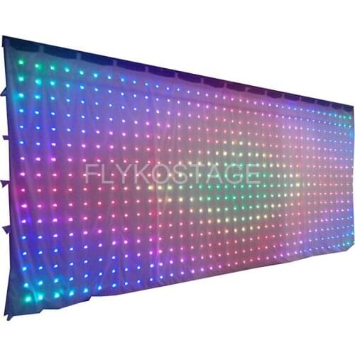 White curtain screen animation Display Function 10FT*23FT PH18 led curtain RGB3in1 leds wedding party decoration