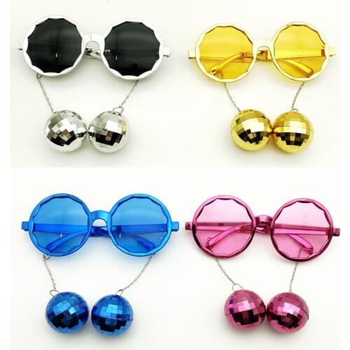 Shiny Hanging Disco Ball Glasses Costume Music Festival Party Favors Accessories Creative Sunglasses Rock Party Supplies Wedding