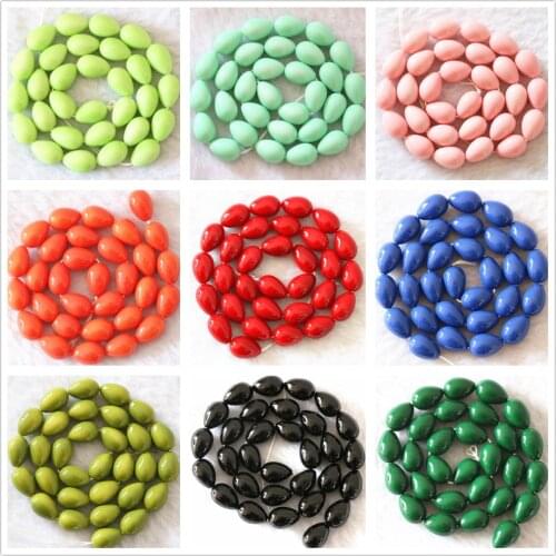 Charms 11 colors multicolor baking paint glass teardrop waterdrop 9x13mm loose beads diy jewelry spacers findings 15inch B1085