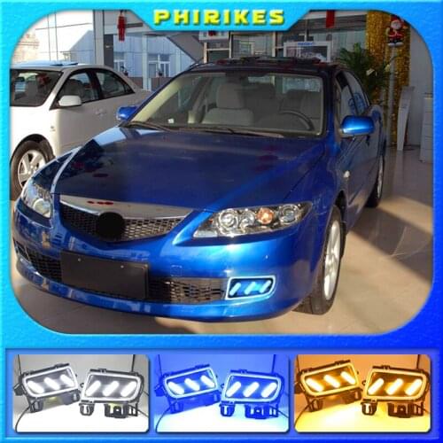 1Pair DRL For Mazda 6 Mazda6 2005 2006 2007 2008 2009 Daytime Running Lights fog lamp cover headlight 12V Daylight