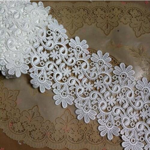 2 Meters Exquisite White Lace Trims High Quality Water Soluble DIY Garment Accessories Lace Trims 10cm Width