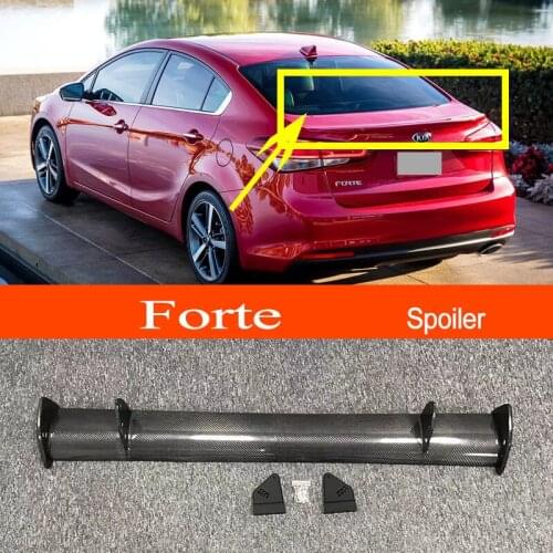 Forte 2016 2017 2018 Real Carbon Fiber GT-style Car-styling Sporty Rear Trunk Wing Spoiler for KIA Forte 2016 2017 2018 Sedan