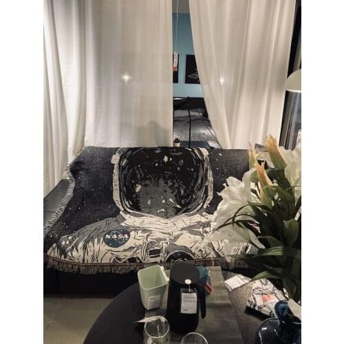 Cotton blanket thrown on the sofa sketch astronaut creative illustration decoration tapestry protection sofa multifunctional
