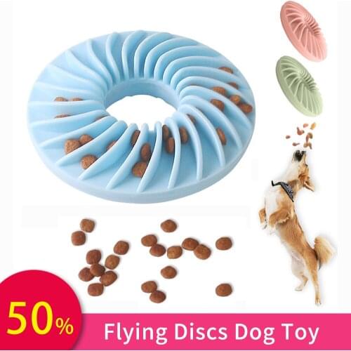 Interactive Dog Chew Toy Feeding Molar Resistance Bite Soft Rubber Puppy Pet Toy for Dogs Pet Training Products Dog Flying Discs