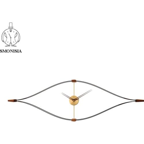 Living Room Creative Large Wall Clock Metal Wood Modern Spanish Style Eye Clocks Luxury Copper Wall Watch Silent Horloge Gift