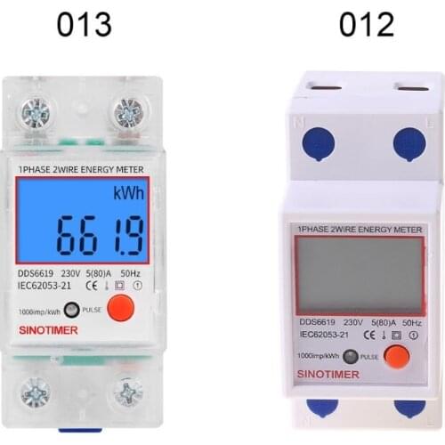 DDS6619 Rail LCD Digital Backlight Single Phase Energy Meter Multifunction kWh