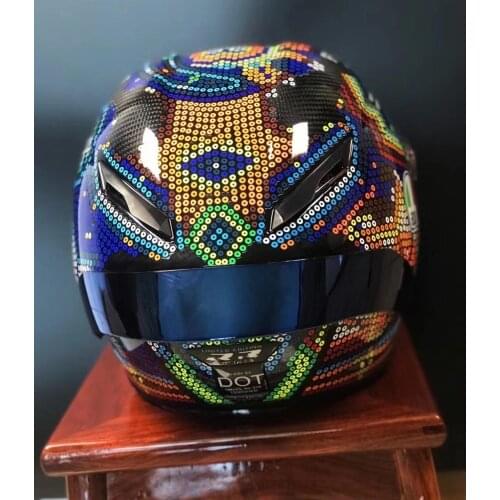 Full Face Motorcycle helmet beads carbon fiber Motocross Racing Motobike Riding Helmet Casco De Motocicleta four season