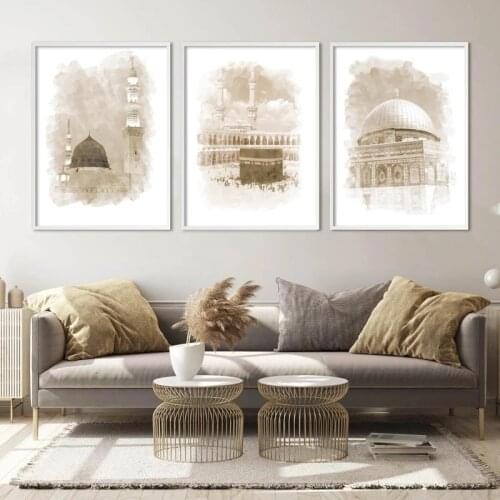 Muslim Islamic Posters And Prints Home Decor Canvas Picture Mosque Wall Art Painting Vintage For Living Room Design Art Painting