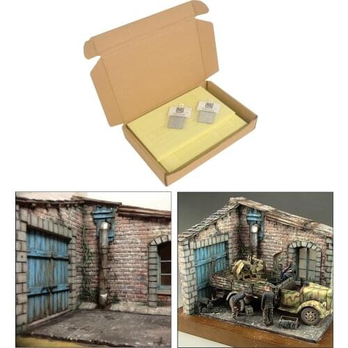 Handmade DIY 3D Puzzles Kits Wooden Ruins Corner House 1:35 Scale Miniature Sand Table War Architecture Layouts