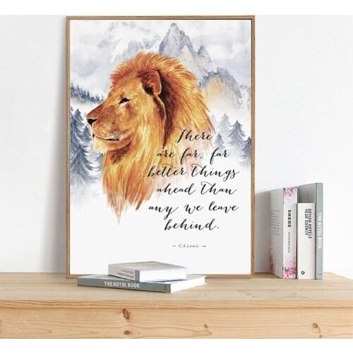 Narnia Art Print C.S. Lewis Quotes Poster Canvas Prints Inspirational Calligraphy Painting Bible Verse Living Room Home Decor