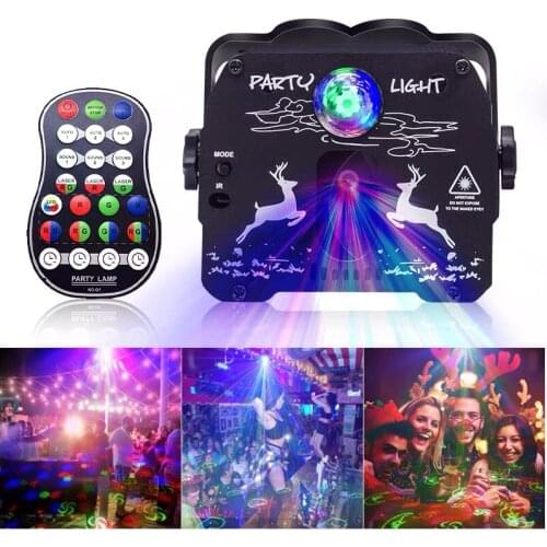 New USB Home Projector LED Remote Control Laser Light RGB Voice Control Magic Ball Lights for DJ Party Bar KTV Atmosphere Decora