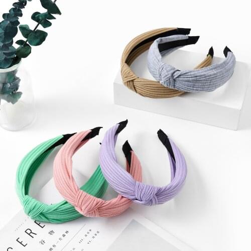 New Fashion Solid Color Headband Womens Girl Korean Simple Wide-brimmed Head Hoop Headwear Hairbands Hair Accessories Wholesale