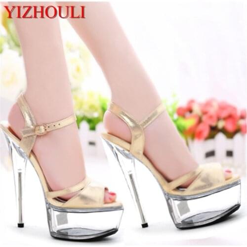 Sexy 15-17 CM High-Heeled Sandals Nightclub Dance Shoes Pole Dancing Shoes Model High Heels Womens Shoes Q-054