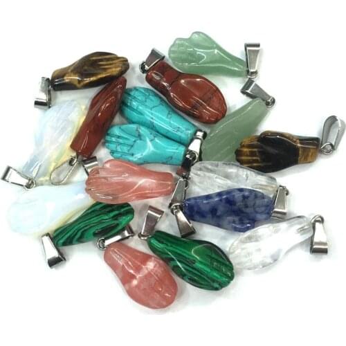 Natural Semi Precious Stones Hand Pendant Making Necklaces Bracelets And Earrings For DIY Various Materials 11*23mm Package Sale