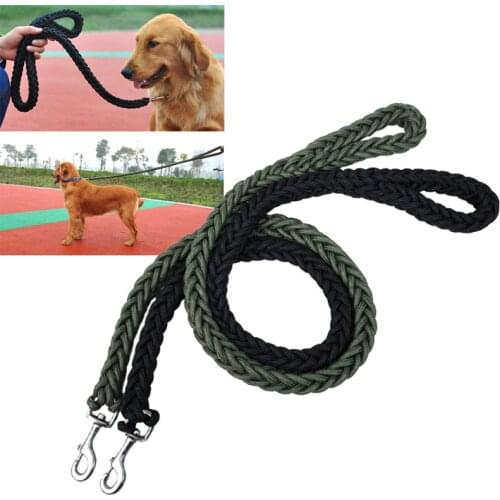 115cm Lrge And Medium-Sized Dog Leash Shepherd Round Rope Braided Wear-Resistant Bite-Resistant Thick Short Rope Pet Supplies