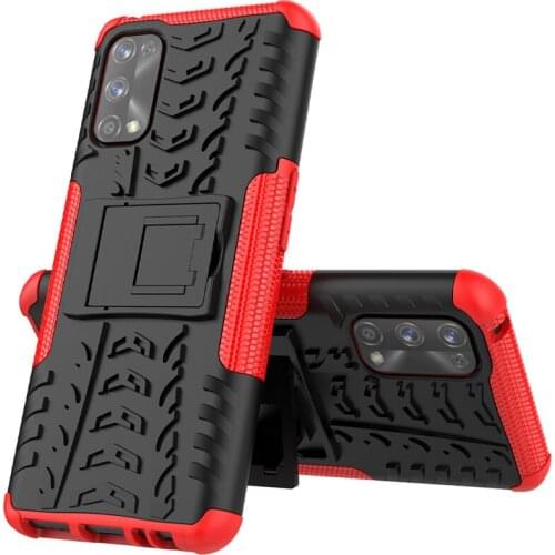 Rugged Case For OPPO Realme 7 Pro F17 A53 2020 Shockproof Silicone Armor Hard PC Phone Protection Cover With Stand Holder Coque