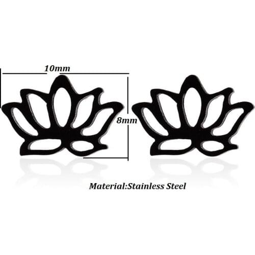Simple Stainless Steel New Plant Flower Ear Jewelry Female Girlfriends 2021 Personality Hollow Lotus Earrings Small