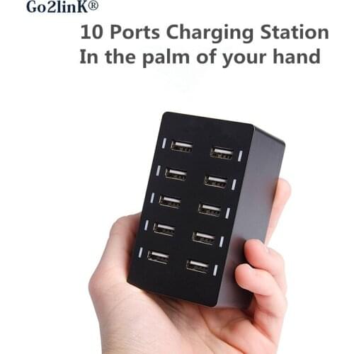 Go2linK USB Wall Charger Travel Plug Desktop USB HUB Splitter Multi Port Rapid Charging Socket Phone Charger for Cell Phone