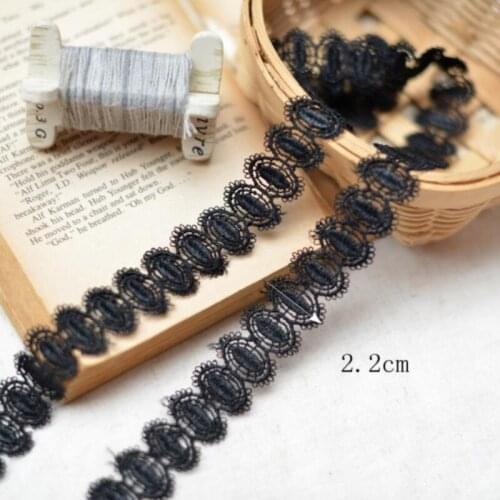 High-quality Black water soluble lace M2201 exported to South Korea Excipients clothing lace fabric lace 2.2 cm