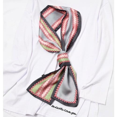 Women Fashion Neck Scarf Bright Design Bandeau Silk Bandana New Hair Band Neck Ties