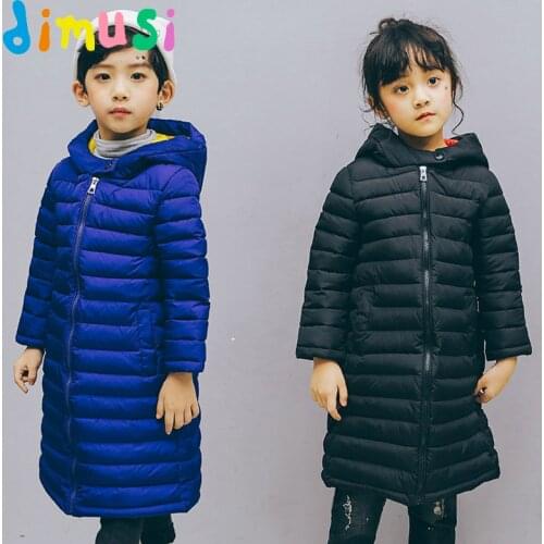 DIMUSI Winter long warm down jackets girls Cotton-padded Windbreaker thicken Coat boys warm jackets parkas Children parkas BC196