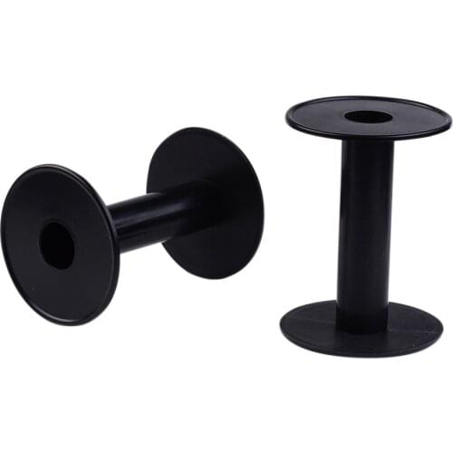 10pcs/lot 16x56mm Plastic Black Wheel Empty Wire Bobbins Round End Spools for Beading Cord String Ribbon Jewelry Accessories